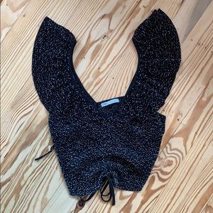 Cinched Shirt with Polka Dots